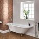Hudson Reed Baignoire îlot demi-ronde classique 168,5cm x 75cm - Version gauche - Blanc brillant, avec pieds de baignoire chromés | Oxford
