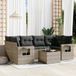 Maison Exclusive - Ensemble de meubles de jardin 7 pièces avec canapé et coussins, gris, en polyrotin