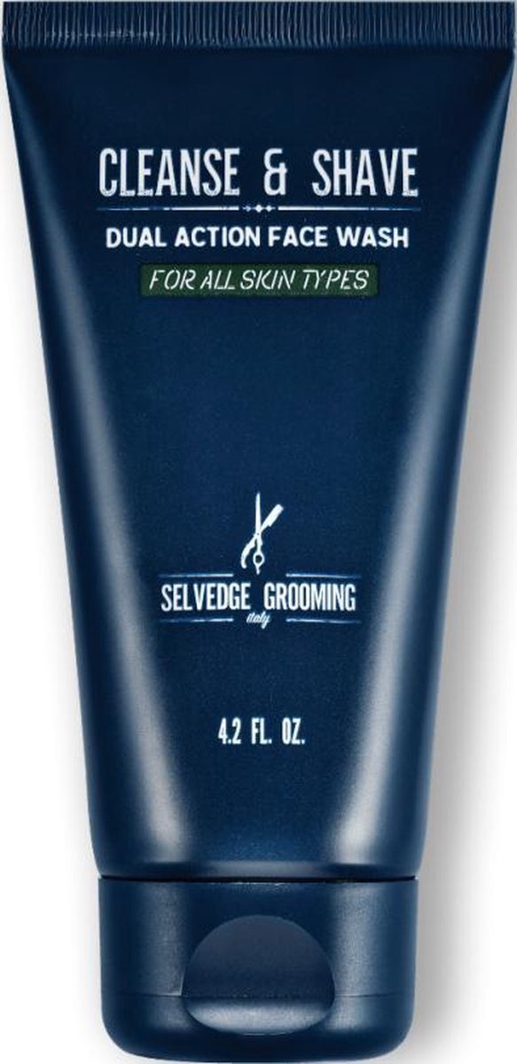 Selvedge Grooming Cleanse & Shave Face Wash - 125 ml - 2in 1 antioxidantrijke face wash en scheerschuim.