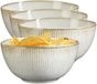 Mica Decorations Serveer/chips schaaltje Nusa - 8x - creme - 14 x 7 cm - keramiek - kommetjes
