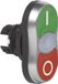 BACO BAL61QH21 L61QH21 Bouton-poussoir double Bague frontale en plastique, chromé Vert, Rouge