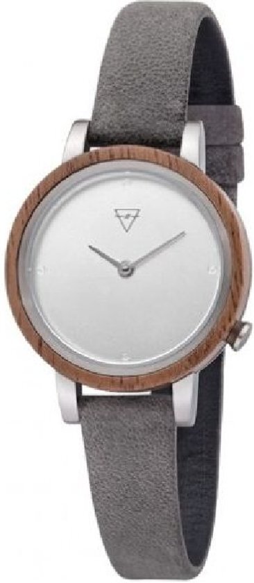 Kerbholz Luise - Walnut Asphalt horloge dames - grijs - hout