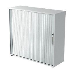 Hammerbacher Roldeurkast 1733S 3 Zilver Wit 120 x 40 x 110 cm