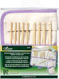 Clover Tunisian crochet hook set, brown