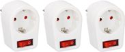 Benson Bloc multiprise avec interrupteur - Lot de 4 pièces - Blanc