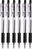 Urban Living Balpennen - 24x stuks - zwart - softgrip - kliksysteem