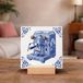 King Delft Blue Tile 11x11 Espresso Machine – Kitchen Decoration and Gift for Coffee Lover