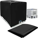 Famanu - IBC tankafdekking 1000L waterreservoir beschermzeil zwart