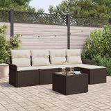 Maison Exclusive - Banc d'extérieur avec 6 coussins, marron, en polyrotin