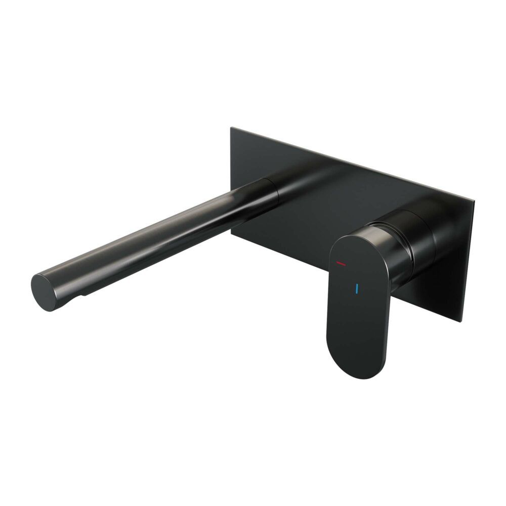 Brauer Brauer Gunmetal Edition inbouw wastafelmengkraan rechte uitloop en brede staaf gunmetal