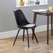 Julian Bowen set van 2 Kari eetkamerstoelen - zwarte zitting en zwarte poten