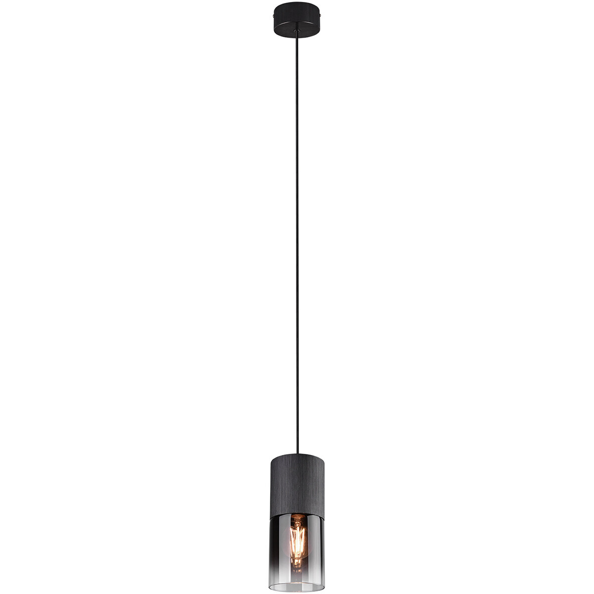 BES LED LED Hanglamp - Trion Borin - E27 Fitting - Rond - Mat Zwart - Aluminium