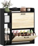 HOMCOM Schoenenkast - Spaanplaat - 83x24x90,5cm - Zwart