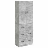 vidaXL Kast - Set - 2 st - 66 x 34,5 x 87 cm - Bewerkt hout - Betongrijs