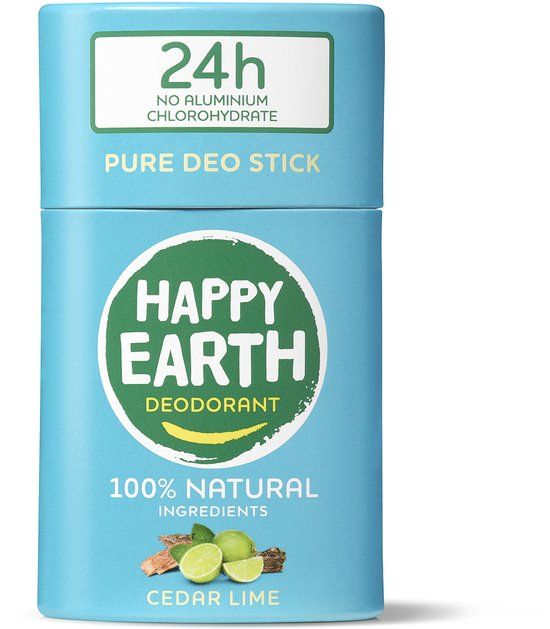 Happy Earth 100% Natural Deo Stick Cedar Lime