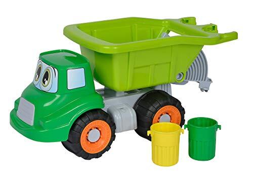 simba 107134507 - vuilniswagen, zandspeelgoed, 31 cm, groen, kiepper, vrachtwagen