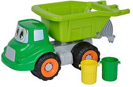 simba 107134507 - vuilniswagen, zandspeelgoed, 31 cm, groen, kiepper, vrachtwagen