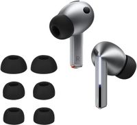 kwmobile 6x cover voor in-ear oortjes geschikt voor Samsung Galaxy Buds 3 Pro / Galaxy Buds 4 Pro - Vervangende oordopjes van siliconen in zwart - 3 maten