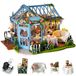 OEM Miniatuur poppenhuis, rozen tuin theehuis met LED-verlichting, 3D-houten puzzel