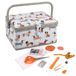 Hobby Gift Exclusieve voorgevulde knutseldoos met 94-delige naaiset inbegrepen, 18,5 x 25,5 x 14,5 cm, worst hond
