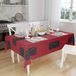 Bonamaison Tafelkleed, Anti-Mold, Sneldrogend, Waterdicht, 100% Polyester Tafellaken, rood Zwart, 140 x 160 Cm - Ontworpen en Vervaardigd in Turkije