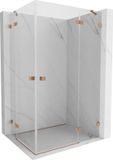 Mexen Lunar Duo porte de douche à charnière droite 105 x 75 cm, transparent, cuivre brossé