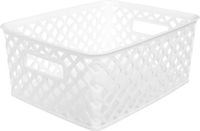 5Five Opbergmand/box van kunststof - grijs - 19 x 25 x 10 cm - 4 liter