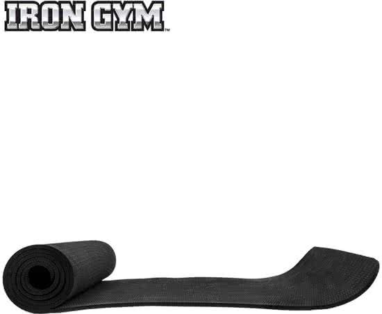 Iron Gym Exercise & Yoga Mat with Carry Strap 10mm nbr zwart