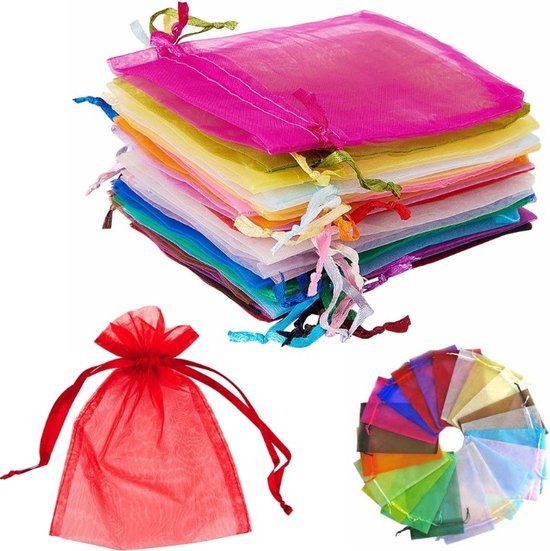 Fako Bijoux® Organza Zakjes - 10x15cm - Mix - 100 Stuks