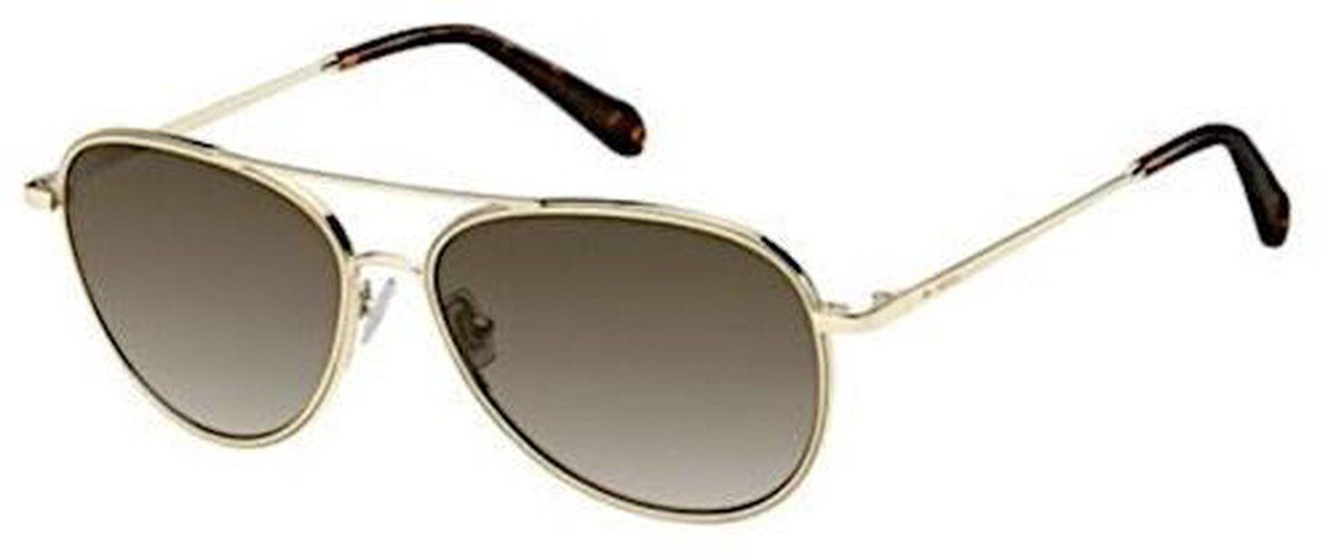 Fossil Zonnebril 2096/g/s Dames 57 Mm Goud/bruin