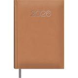 Dohe - Kalender 2026, Catalaans, dagoverzicht, A5 (14 x 20 cm), hardcover, zacht kunstleer, 12 maanden januari tot december, jaarplanner met bladwijzers, Lissabon, camel
