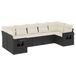 vidaXL 7-delige Loungeset met Kussens Poly Rattan Zwart