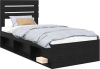 vidaXL Bedframe Zwart Eiken 75 x 190 cm Massief Grenenhout
