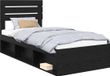 vidaXL Bedframe Zwart Eiken 75 x 190 cm Massief Grenenhout