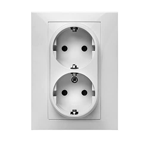 Famatel 6516505061 dubbel stopcontact 16 A, 250 V, wit 9125