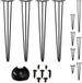 Merkloos Relaxdays Hairpin poten, 4 stuks, 3 stutten, metaal, 71 cm, zwart