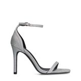 Sacha - Dames - zilveren hak sandalen met glitter - Maat 41