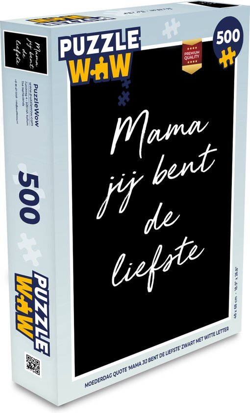 MuchoWow Puzzel Spreuken - Mama jij bent de liefste - Quotes - Mama - Legpuzzel - Puzzel 500 stukjes