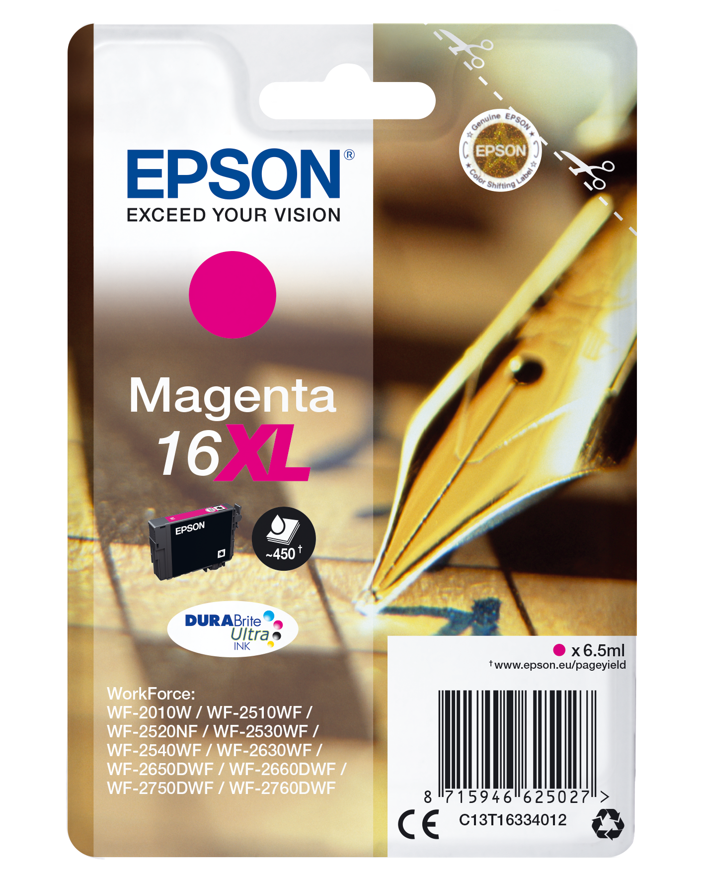 Epson 16XL Magenta inktcartridge - C13T16334012