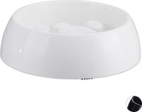 Relaxdays Anti schrokbak - schrokbak hond - voerbak hond - rond - 800 ml wit