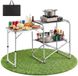 StarTech Latios Opklapbare campingtafel - Camping kookstation - Hittebestendig tafelblad - Met bijzettafel - Opvouwbaar - Met draagtas - Draagbare campingkeuken