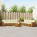 vidaXL Acacia wood bench lounge set 8-seater natural and cream