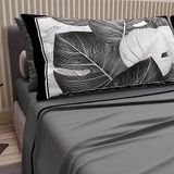 PETTI Artigiani Italiani - Katoenen beddengoed met kussenslopen met digitale print, beddengoed voor Frans bed, donkergrijs, 100% Made in Italy