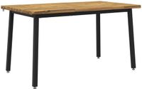 vidaXL Eettafel Massief Acaciahout Wit en zwart Rechthoekig 120 x 90 x 75 cm