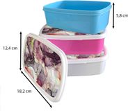 MuchoWow Broodtrommel Blauw - Lunchbox - 18x12x6 cm - BPA-vrij - Luchtdicht - Kunststof