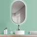 HOKO Miroir de salle de bain LED Ovale 50x90cm Cadre Blanc Anti-buée Éclairage indirect Température de couleur réglable en continu Fonction mémoire IP44 Vittoria