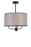 Opviq Elegante kroonluchter met metalen behuizing en bamboe cap, diameter 45 cm, verstelbare hoogte, E27-fitting, beige & zwart