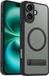 Coverzs Matte Hoesje met Standaard (Zwart) - Geschikt voor iPhone 13 - Hoesje Geschikt voor MagSafe - Stevige Case met Premium Bescherming