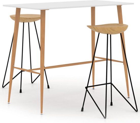 vidaXL 3-delige Barset wit