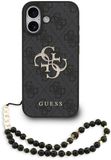 Guess Étui pour Apple iPhone 17, 4G Classic Logo avec sangle, Noir